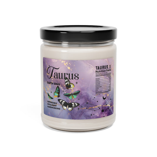 Taurus Candle, Horoscope Personalized Birthday Gifts for Her, Astrology Gifts, Birth Flower Zodiac Gift Reiki Infused