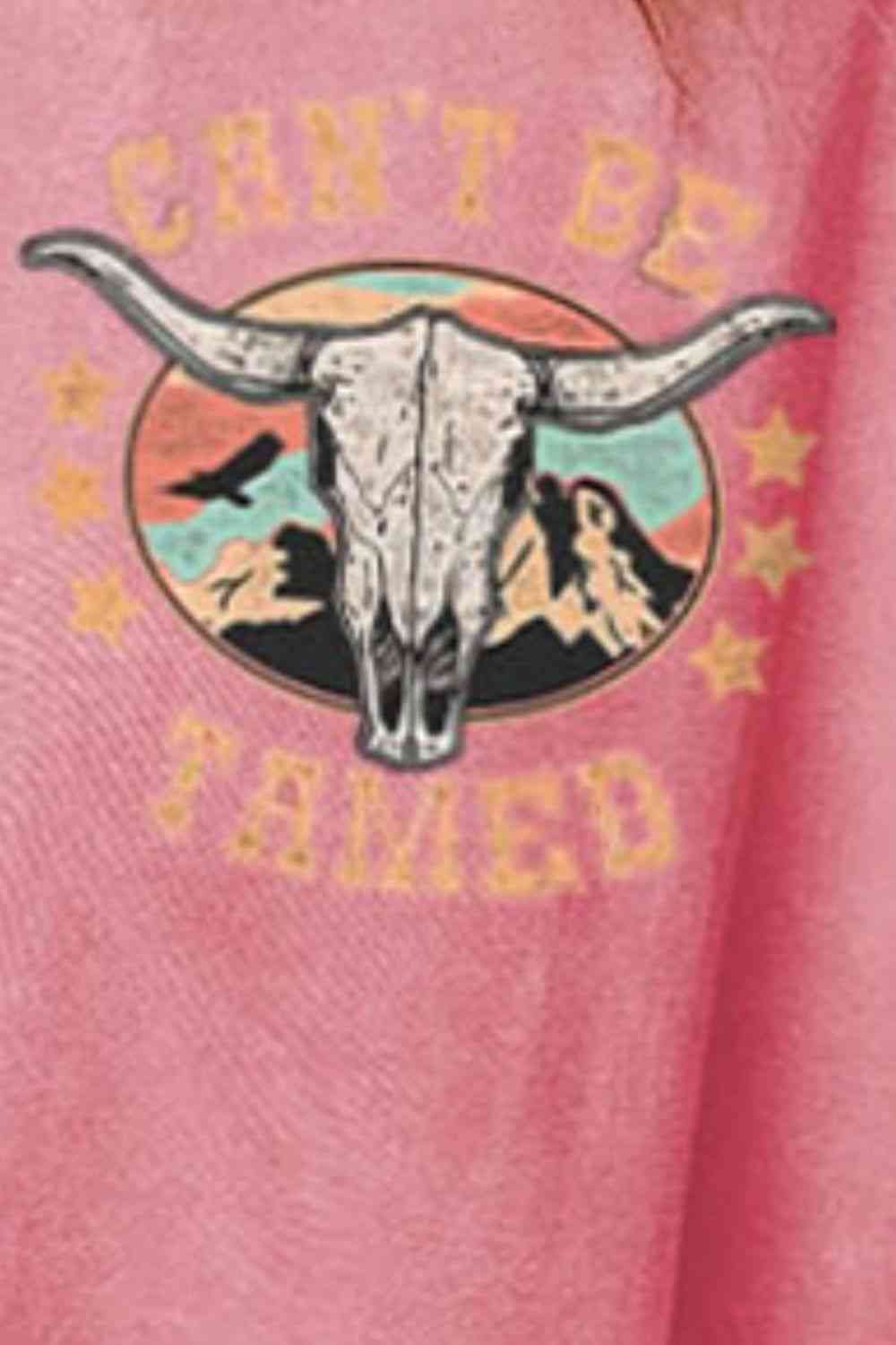 Bull Graphic Dropped Shoulder Slit Sweatshirt